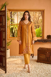 DA-1692 MUSTARD EMBROIDERED KURTA